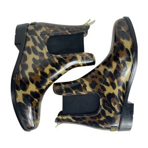 Ralph Lauren Tally Bo Ral Rubber Short Rain Boots Animal Print Women’s Size 6